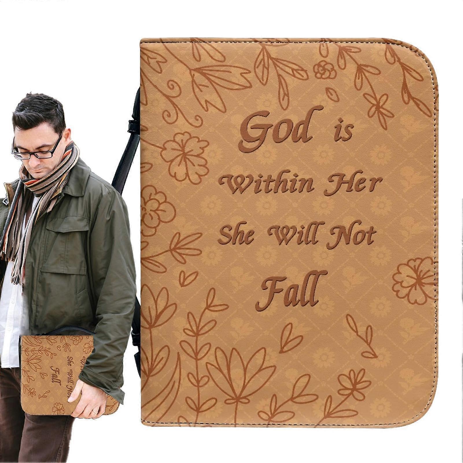 Bible Protective Case, Cover, Portable Leather Protector, ScratchResistant, Zip, Secure Fit (Medium)