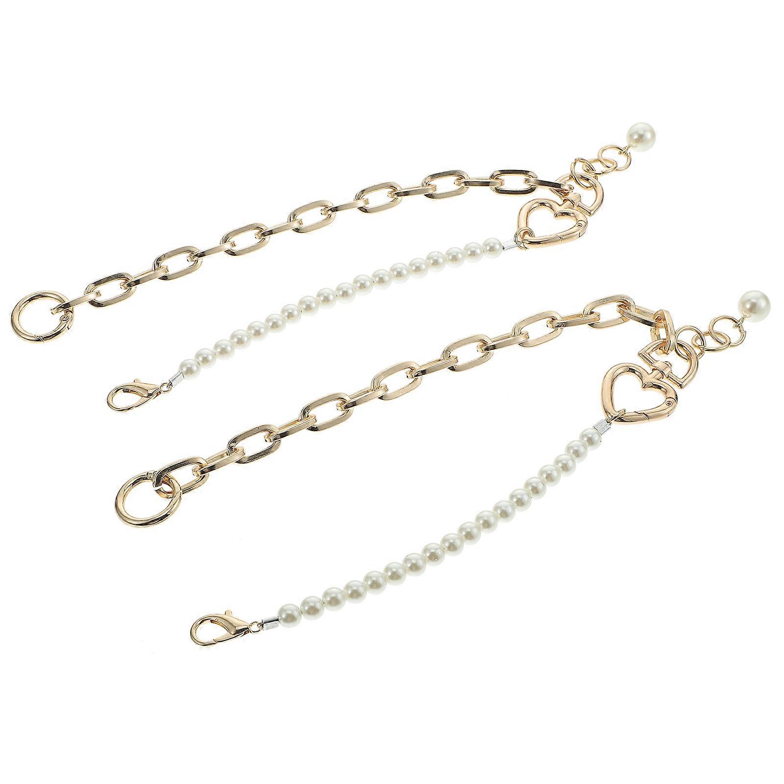 Purse Strap Metal Chain Women Purse Chains ABS 44X2.3CM Handbag Handle Chain 2Pcs