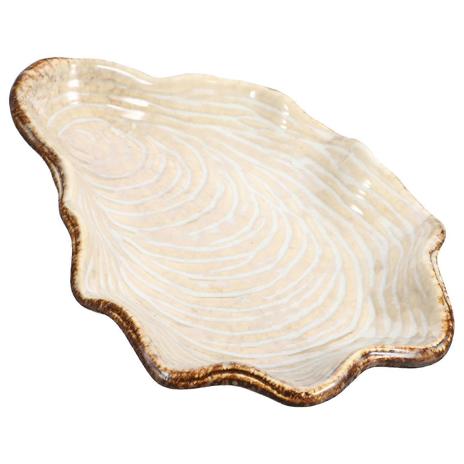 Shell Shape Creative Salad & Dessert Plate – Unique Design for Home or Restaurant Use, Easy to Clean Serving Tray