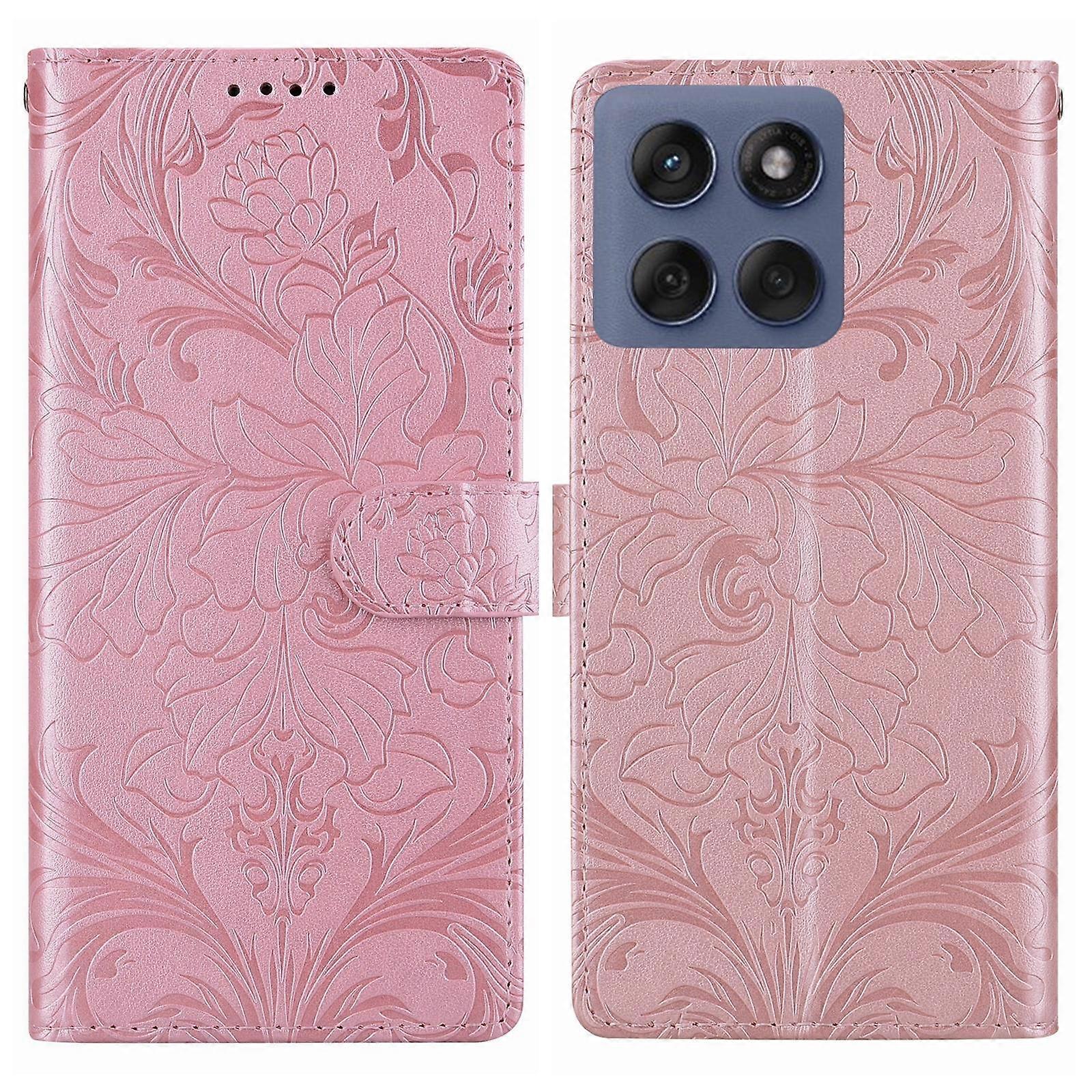 Embossed Floral Pattern Leather Phone Case