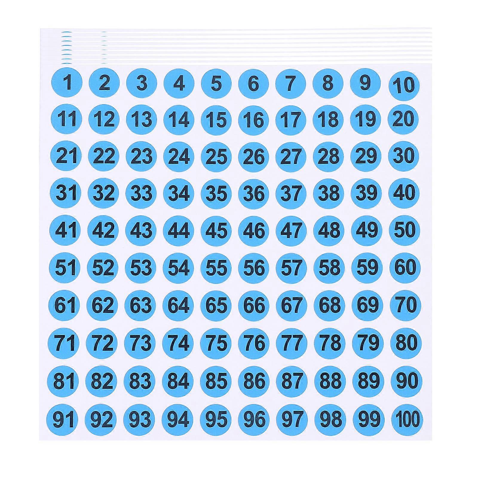 Black Round Number Stickers PVC Material for Decoration Easy to Apply and Remove 1 to 100