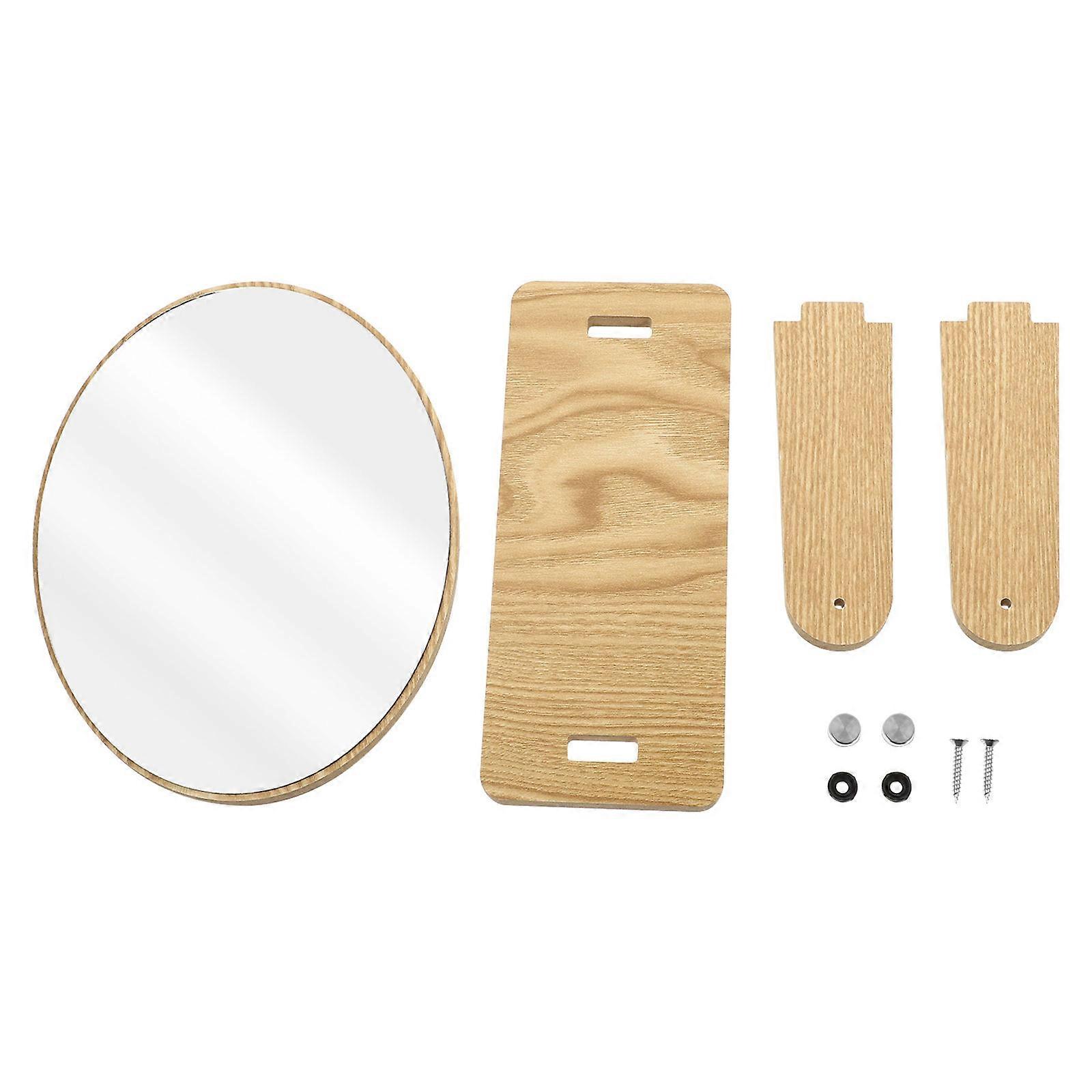 Khaki Tabletop Swivel Mirror for Home Use with Composite Material and Modern Style 6.5 Inches