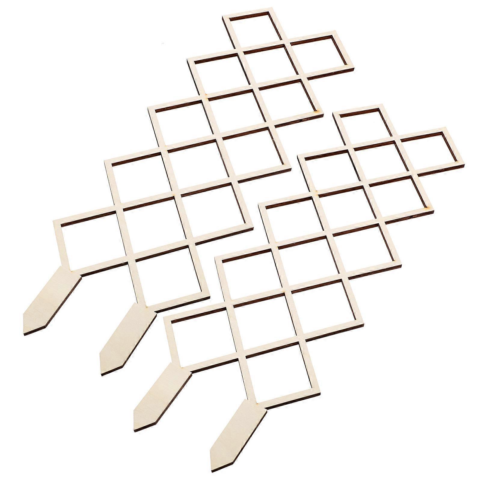 Horticultural Flower Shaped Climbing Frame Wooden Trellis Indoor Decoration Garden Tool 15.92X5.50X0.79in 2Pcs