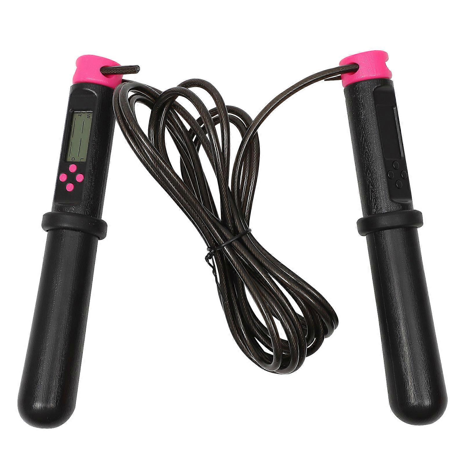 Digital Jump Rope With Counter Workout Jump Rope For Exercise Timer Function Rosy Color 280x2.5x2.5 Cm 1Pcs