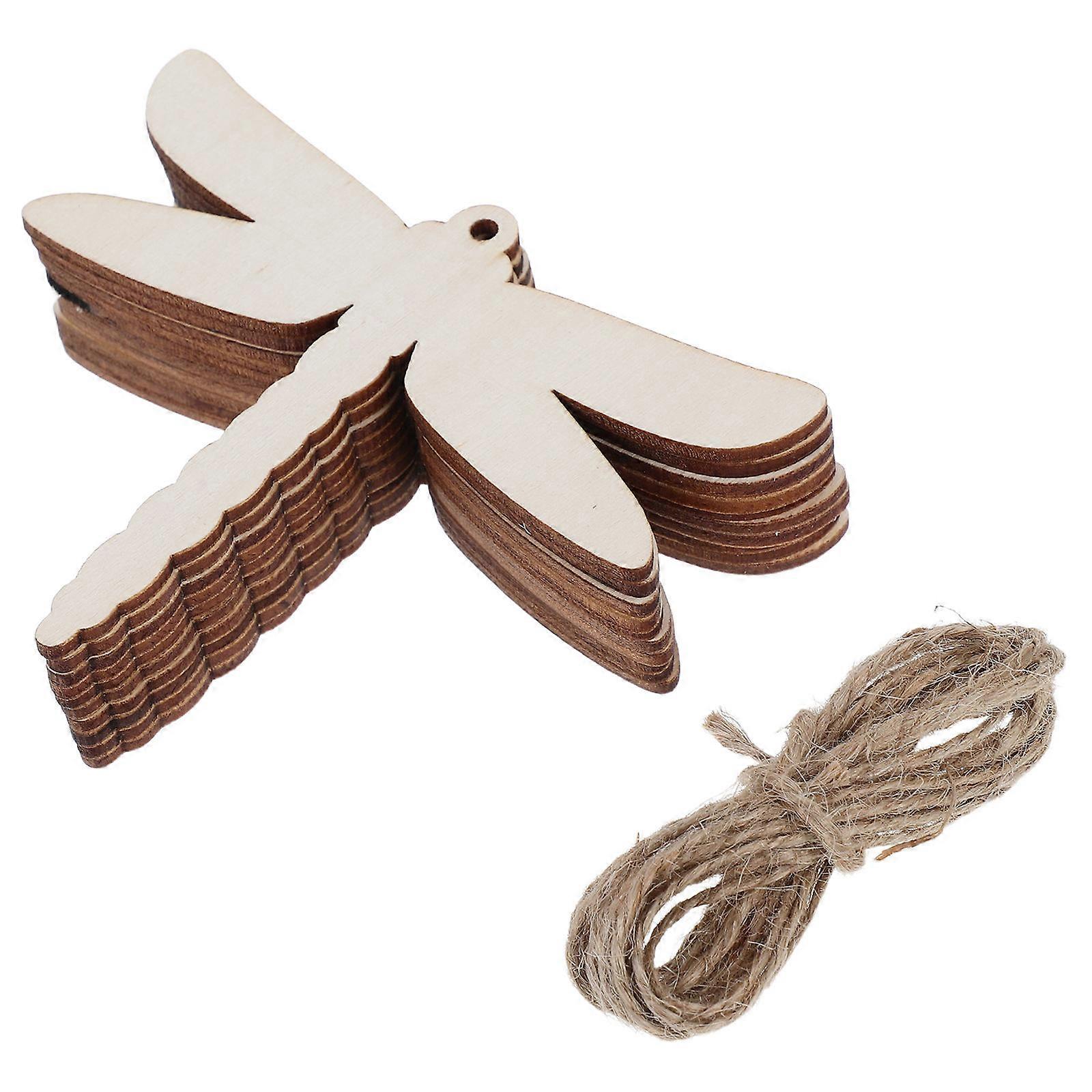 20pcs Dragonfly Wooden Cutouts for Crafting, Unfinished DIY Insect Ornaments for Home, Birthday, Wedding and Party Decorations