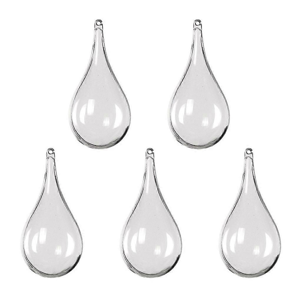 Clear Plastic Hanging Balls for Decoration Transparent Fillable Ornaments with Hooks 5 Pieces