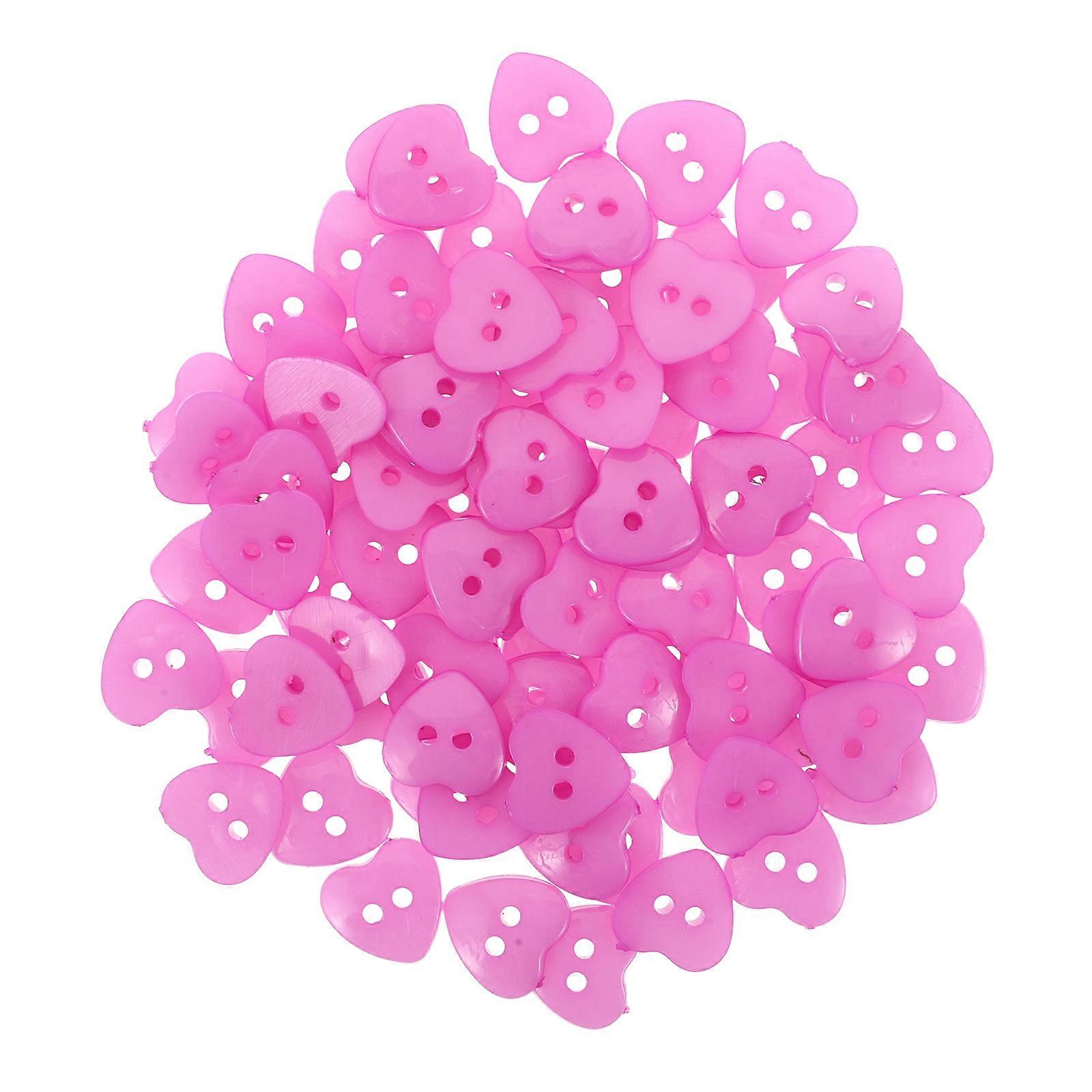 100pcs Heart Charms Sewing Buttons Embellishments for DIY Sweater Projects