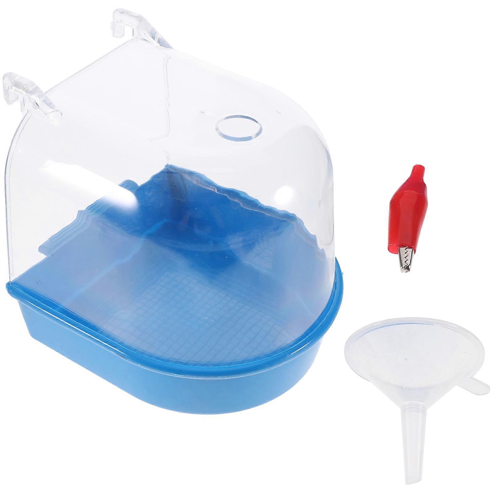 Bird Bathing Tub Parrot Bath Box Square Shape Plastic Material for Parrot Munia Bathing 1 Set