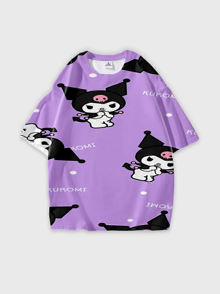 T-shirt round neck Cartoon Pattern loose short sleeve B13