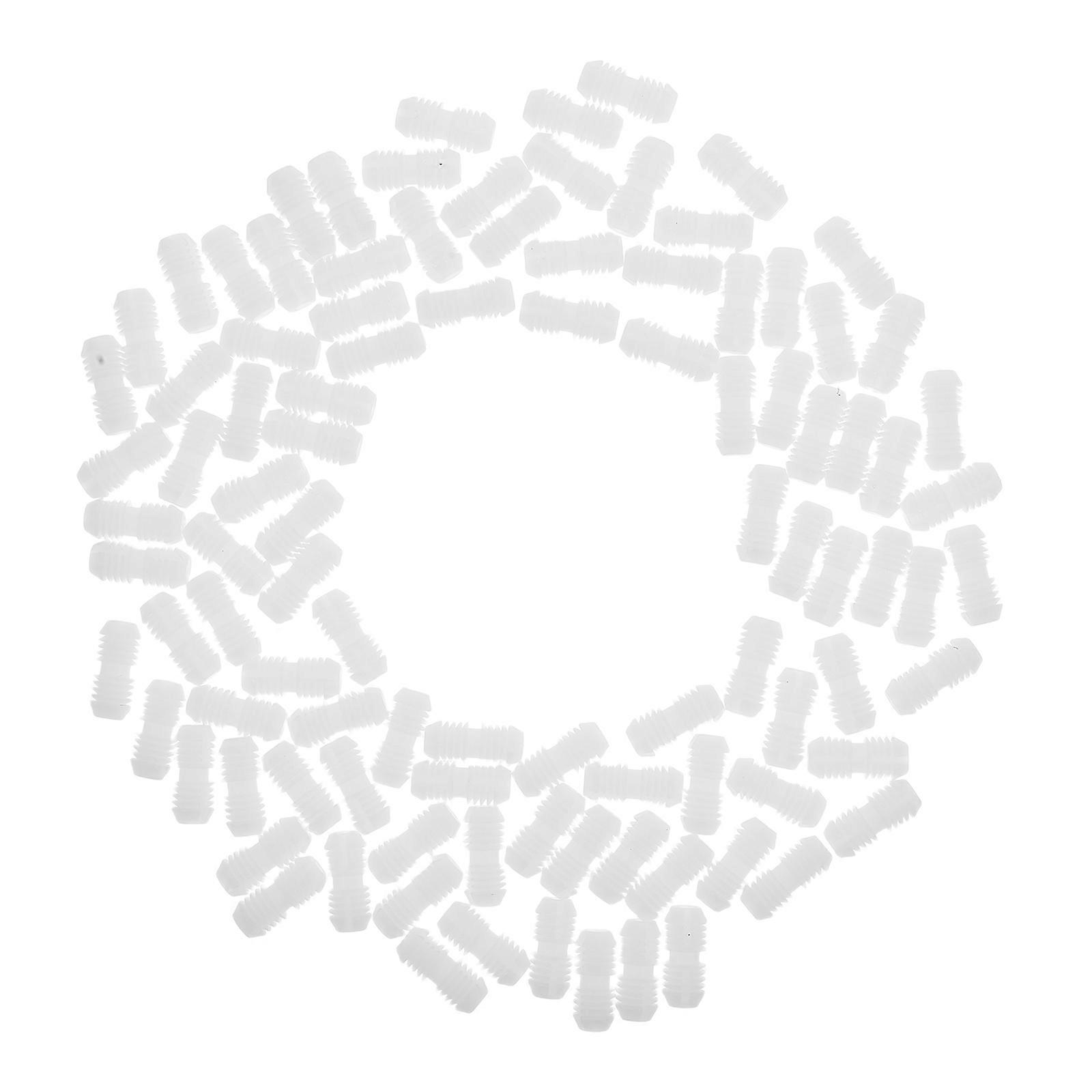 White Plastic Fasteners for Furniture with Invisible Design and Stable Installation 100pcs