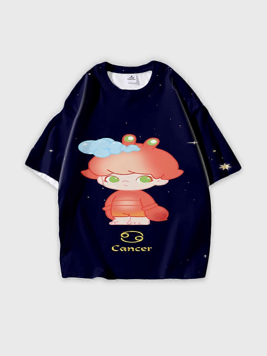 T-shirt round neck Pattern loose short sleeve C3024