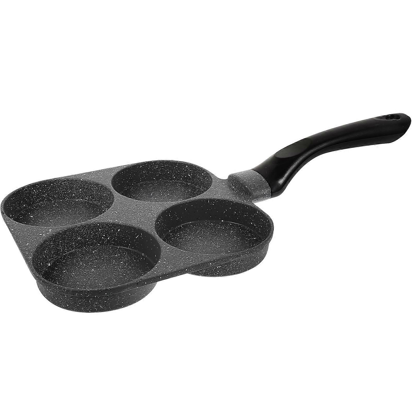 Black Nonstick Egg Frying Pan for Home with 4Cup Design Easy to Clean