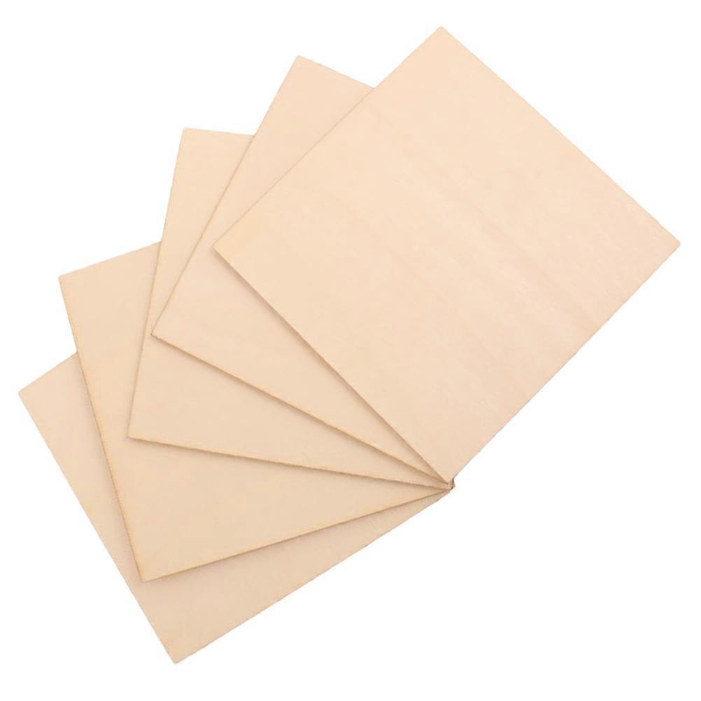 5pcs Unfinished Basswood Plywood Sheets for DIY Projects – Square Craft Wood Boards for Painting, Drawing, Engraving, and Wood Burning