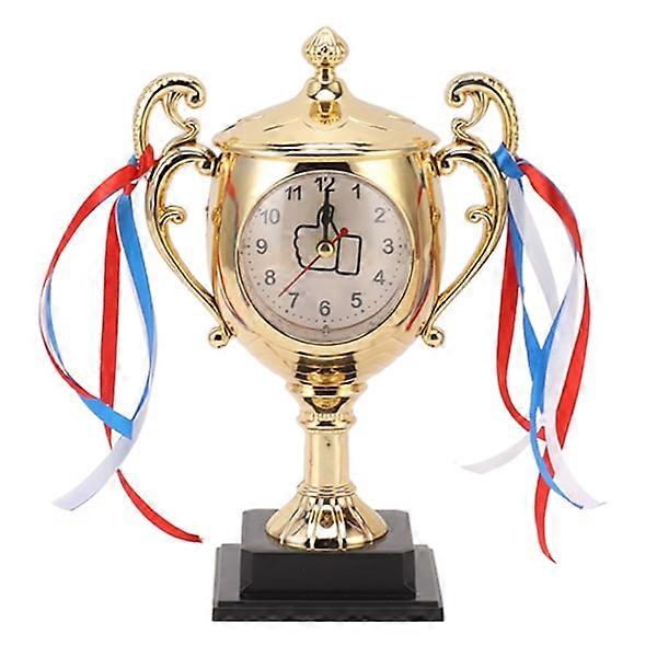 Retro Clock Realistic Trophy Model Decorative Small Desk Alarm Clock, Gold