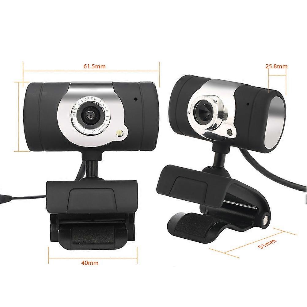 Web Camera with Builtin Microphone for Computer 480P HD Black Plastic and Glass Adjustable Angle
