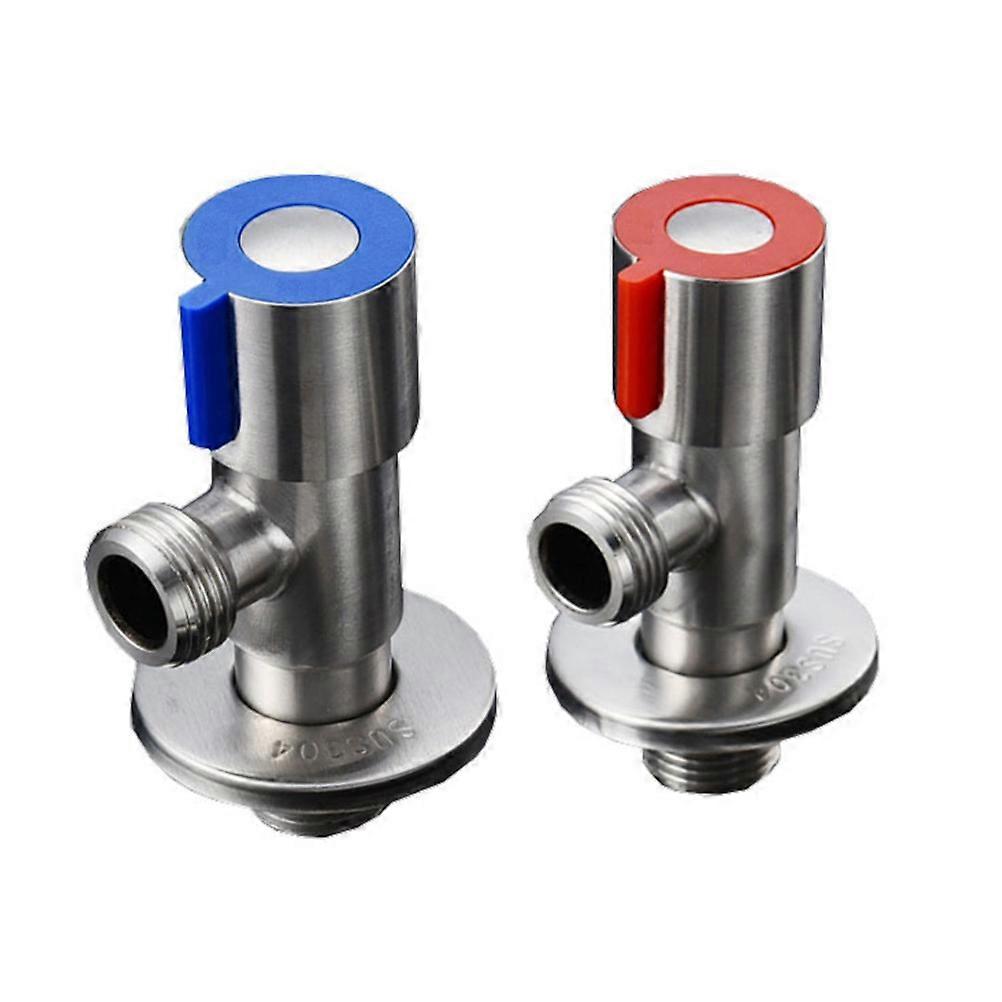 Bathroom Angle Valve Stainless Steel for Toilet Basin Explosionproof and High Temperature Resistance Blue 1 Piece