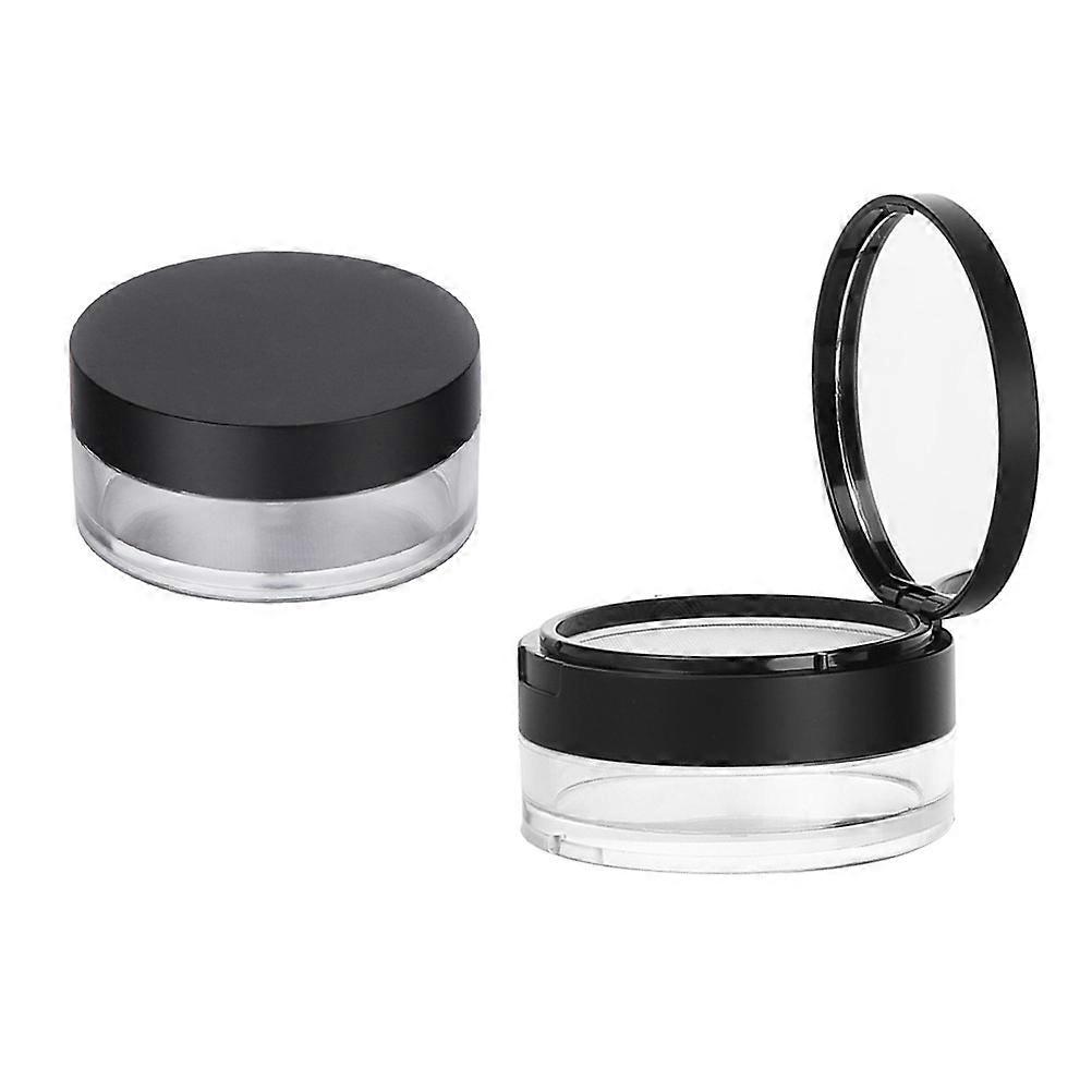 Puff Box Portable Loose Powder Box Square Black 7x3.8x3.8cm Powder Storage 1Pack