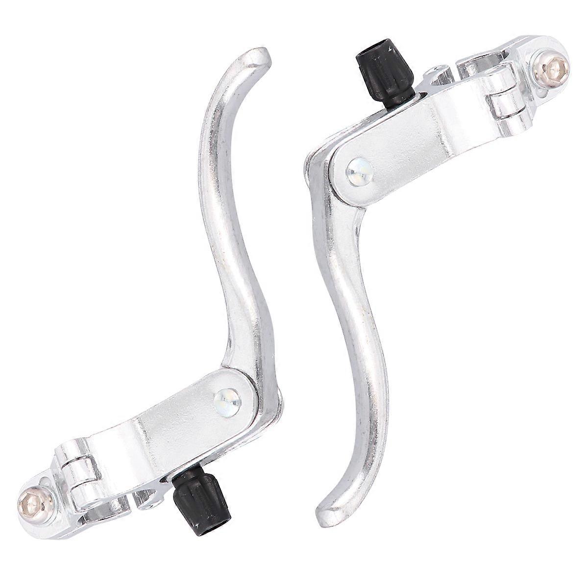 Durable Aluminum Alloy Bike Brake Lever for Safe Use and Quick Installation Silver Universal Pair
