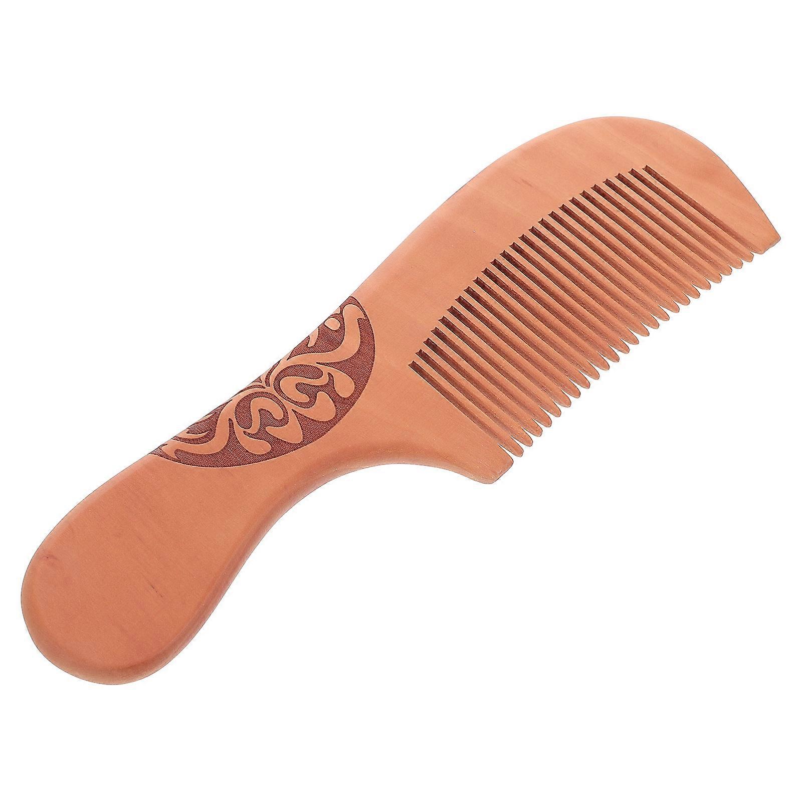 Brown Wooden Comb with Long Handle for Smooth Detangling and Anti Static Hair Care for Men Women