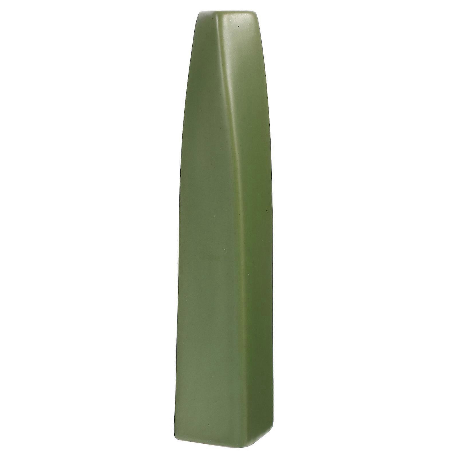 Ceramic Vase Chinese Style Flower Container Home Decoration Square Shape Green 1Set