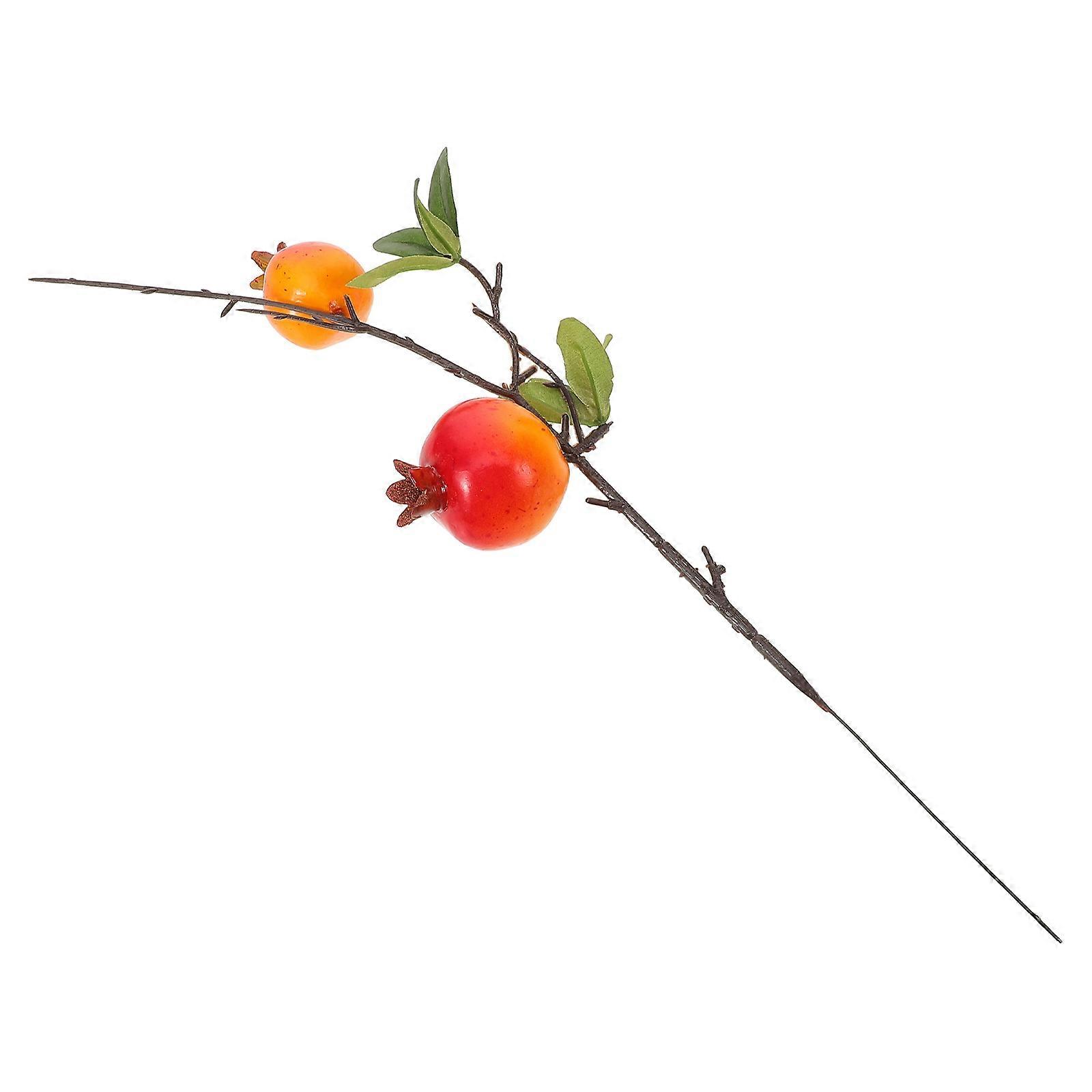 Realistic Multi Color Fake Pomegranate Branches for Home Decor Plastic and Foam Material 32.5 Inches