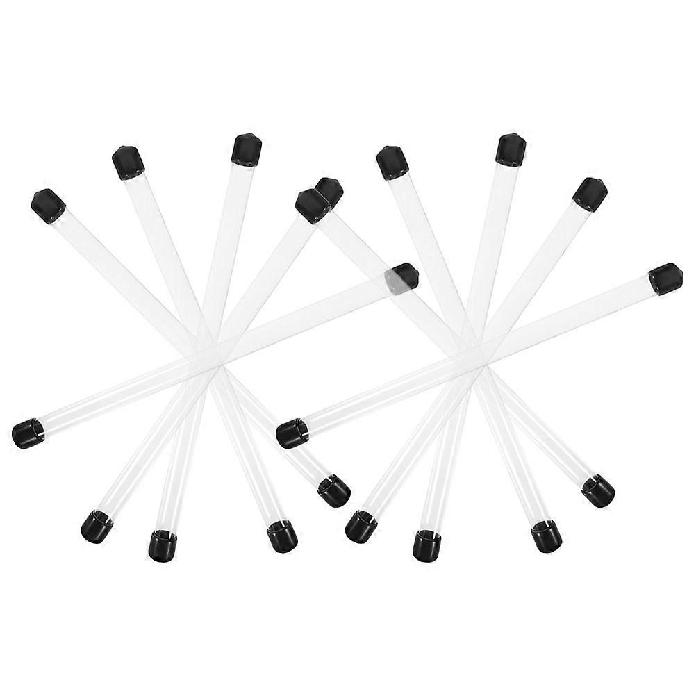 10pcs Clear Round Plastic Tubing with Black Caps for Incense Sticks Polycarbonate Water Pipe Ideal for DIY Storage Craft Projects