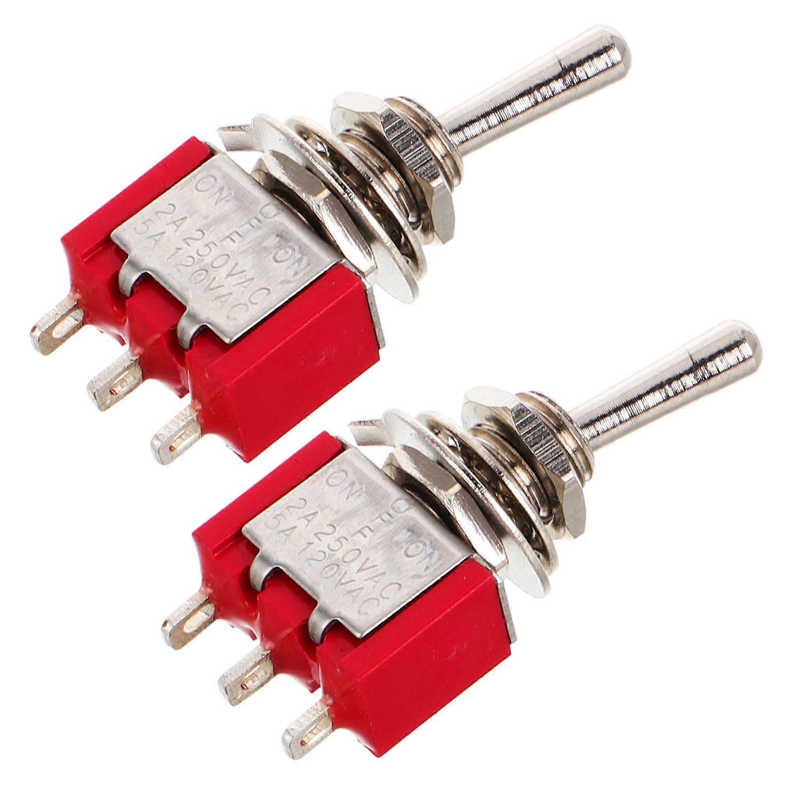 Waterproof Mini Toggle Switch with M6 Mounting for MTS102  Durable Copper Red Design 2pcs