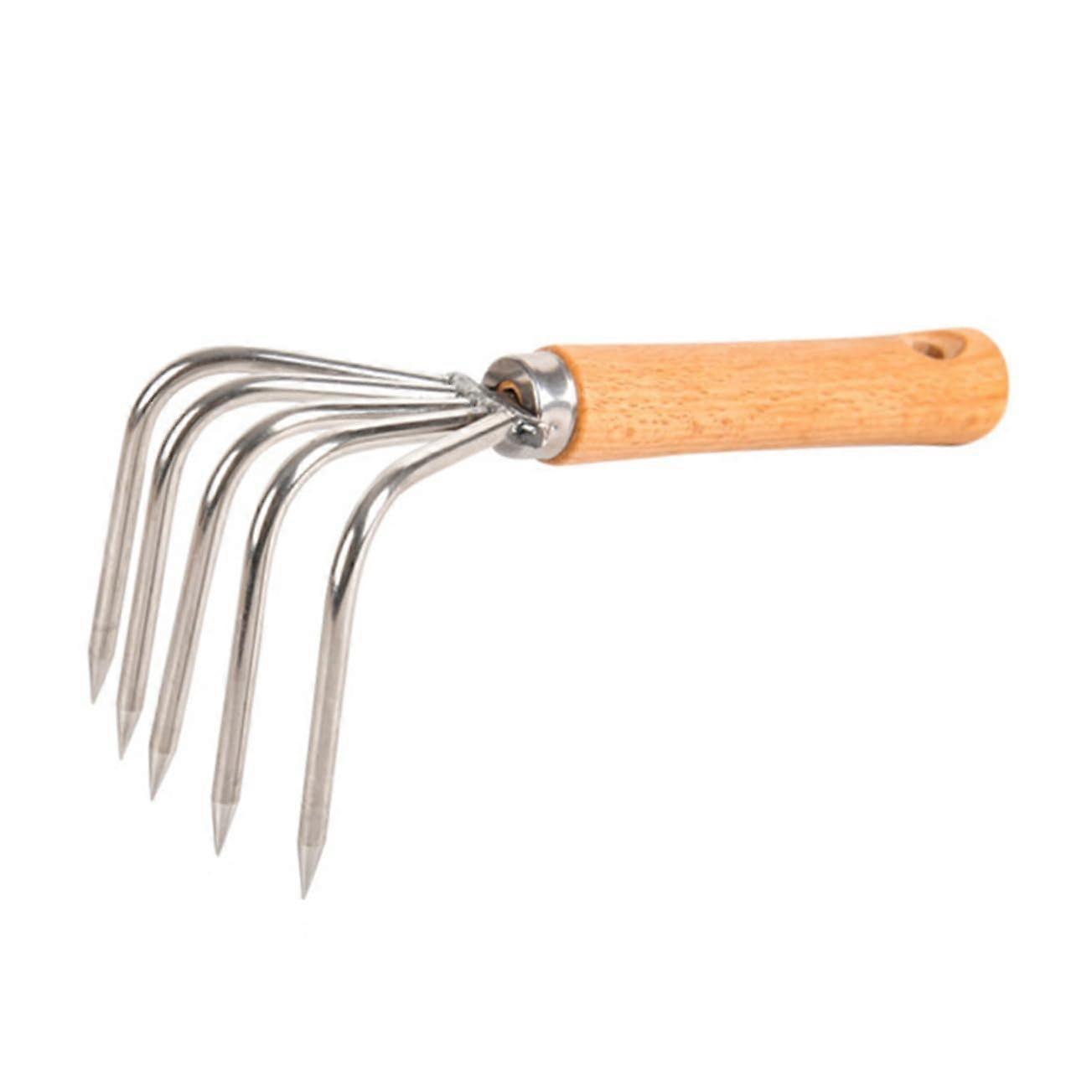 Beach rake with wooden handle for digging clams and oysters Ref: 3958