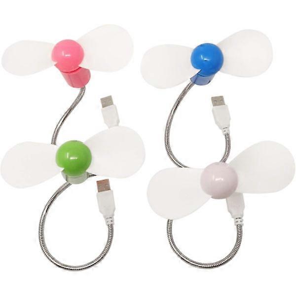 4pcs Mini Portable USB Powered Cooling Fan Gooseneck Air Fan for Desktop PC Computer Laptop Notebook Tablet
