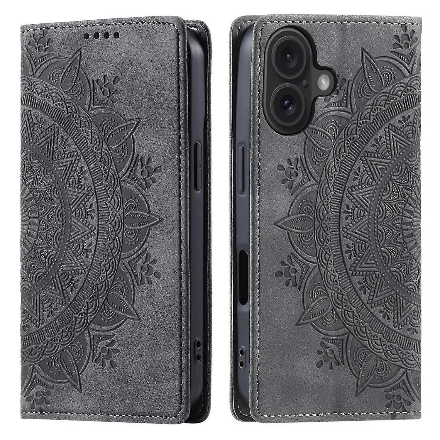 For iPhone 17 Case Magnetic Closing Leather Phone Cover Pattern Imprinted