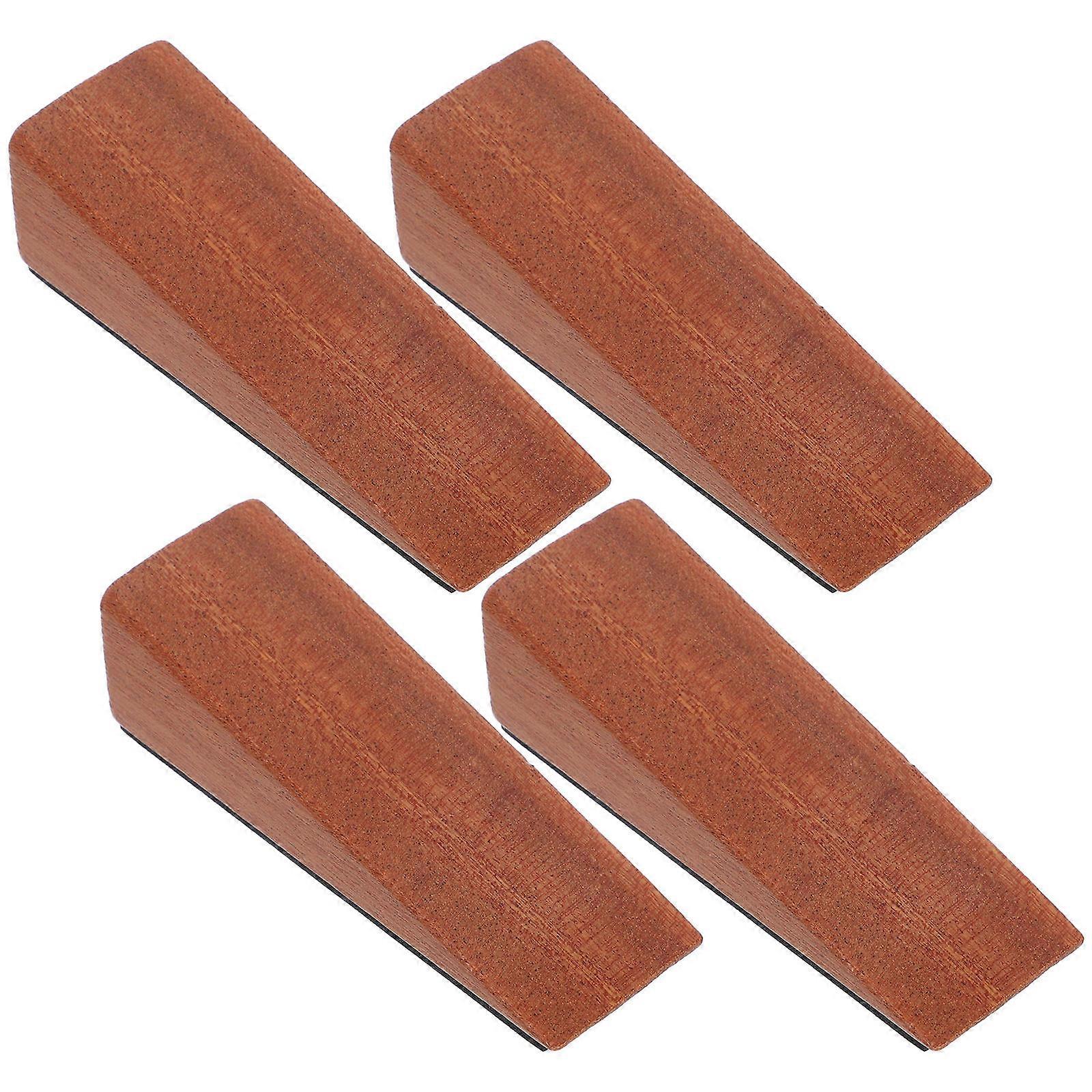 4pcs Wooden Door Stopper Non Slip Triangle Wood Blocks for Bottom of Door Home Office Firefighter Door Wedge for Chair Caning