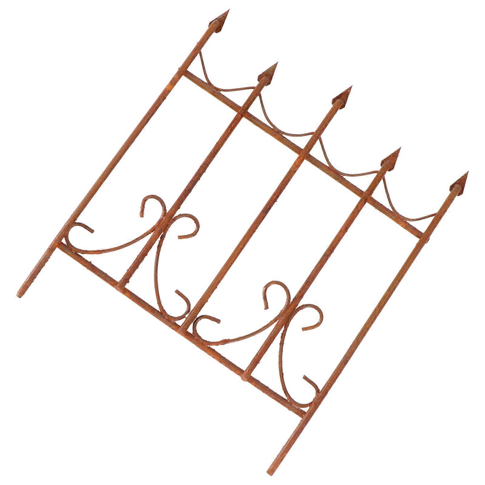 Retro Miniature Iron Fence for Decoration Use Light Brown Compact Size Realistic Design