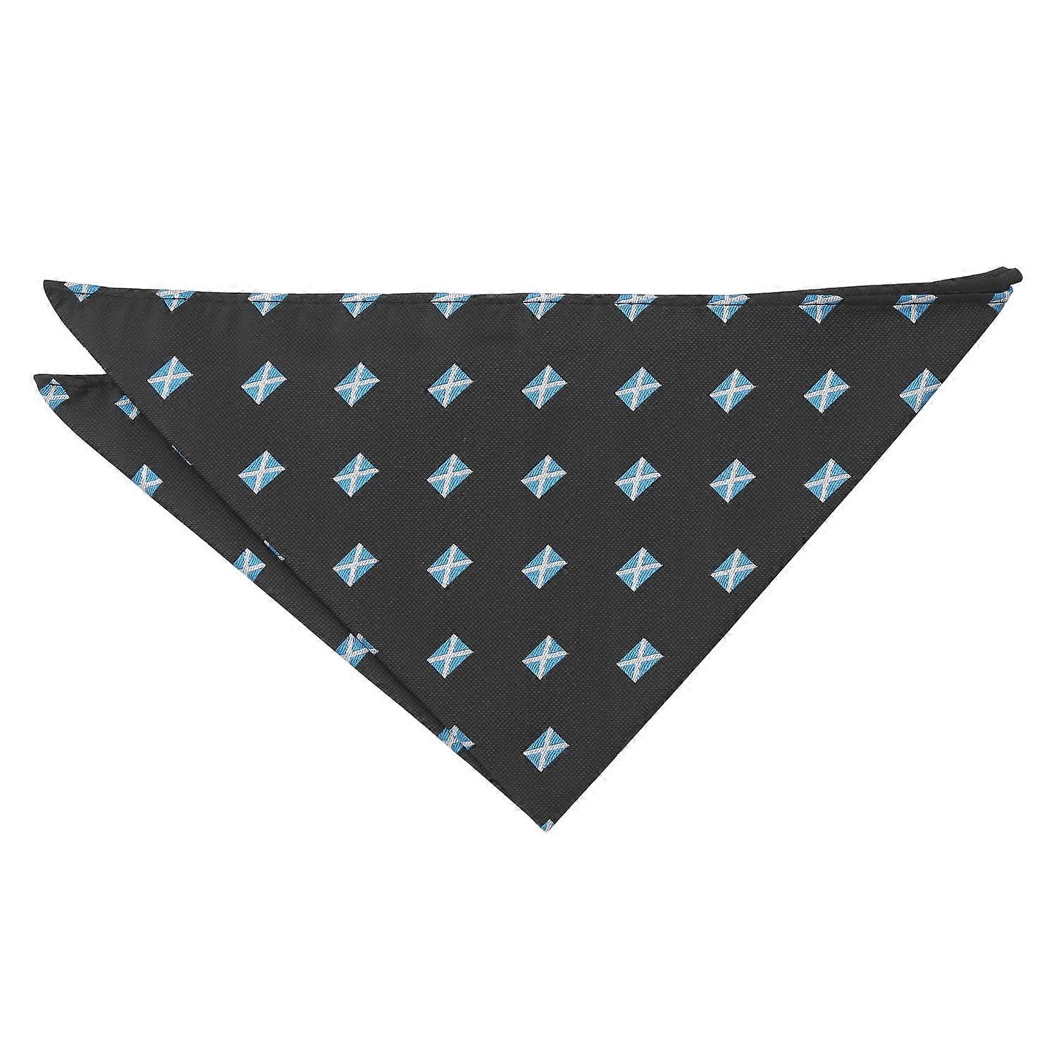 Black Scottish Flag Embroidered Pocket Square