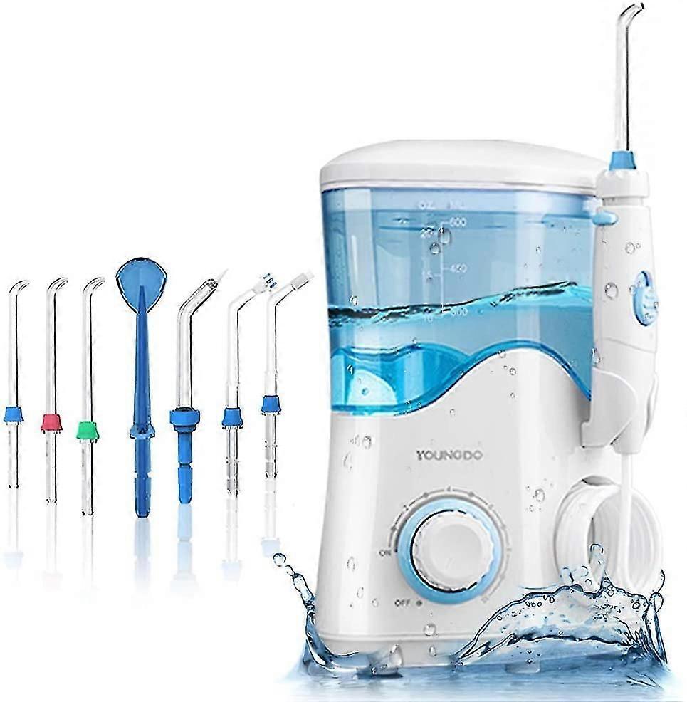 600ML Professional Oral Irrigator Family Dental Flosser with 7 Multifunctional Jet Tips 10 Water