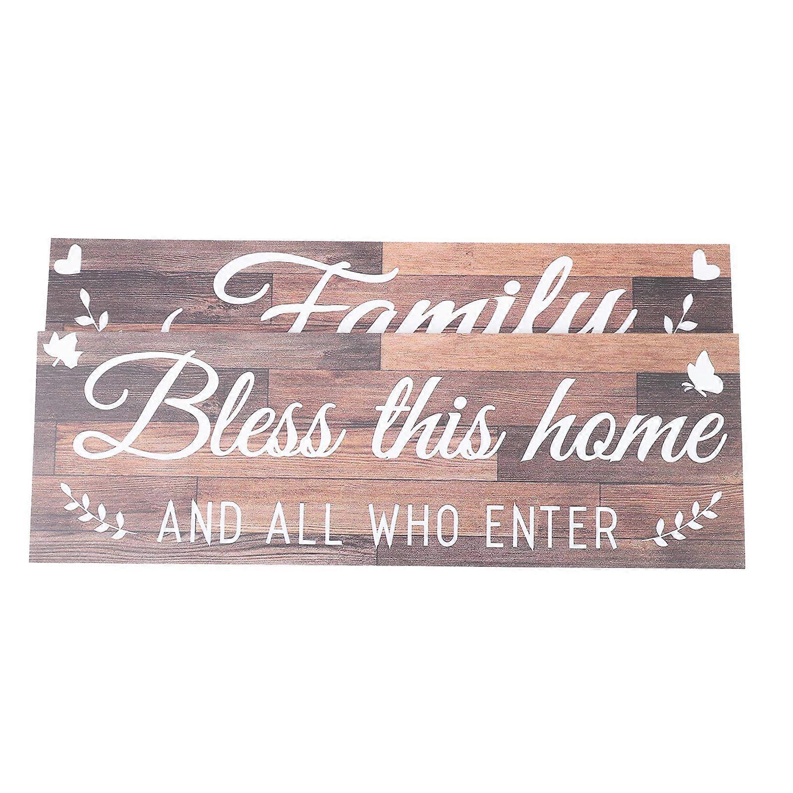 Rustic Coffee Wall Hanging Board Home Decor with Inspiring Words 2 Pieces