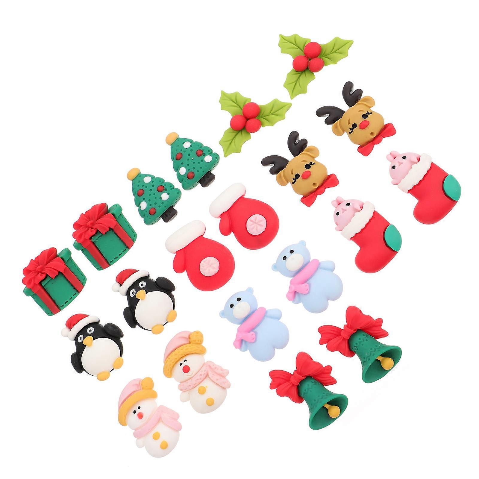 Flatback Hair Charms 20Pcs Craft Design Embellishment For Adults Christmas Celebration