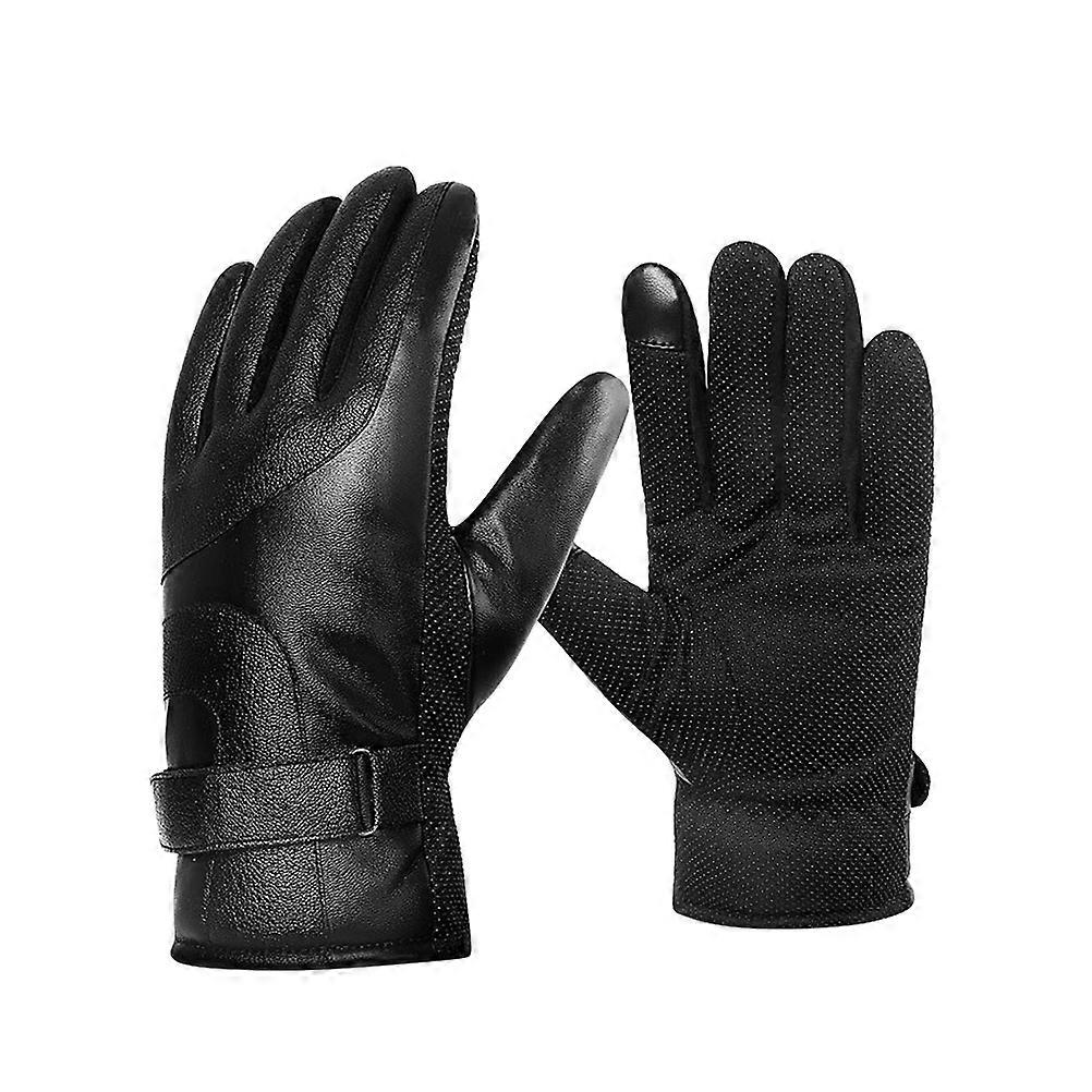 Touch Screen Compatible Gloves 1 Pair Black Warm Perfect For Outdoor Sports Activities Like Cycling And Camping