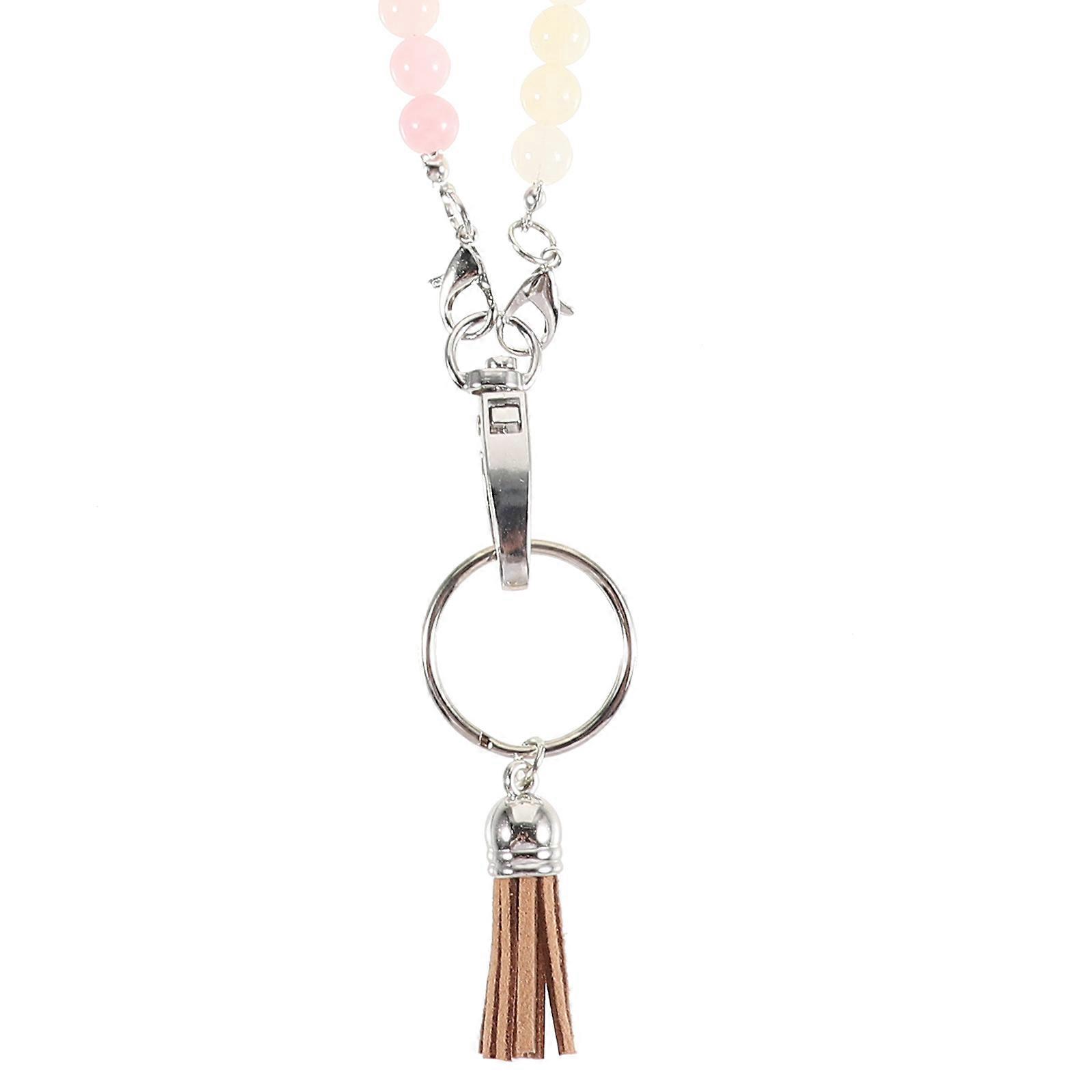 Beaded Lanyard Badge Holder with Key Holder for Women, Lightweight Easy to Use Neck Strap for Teachers and Daily Use to Prevent Losing Cards