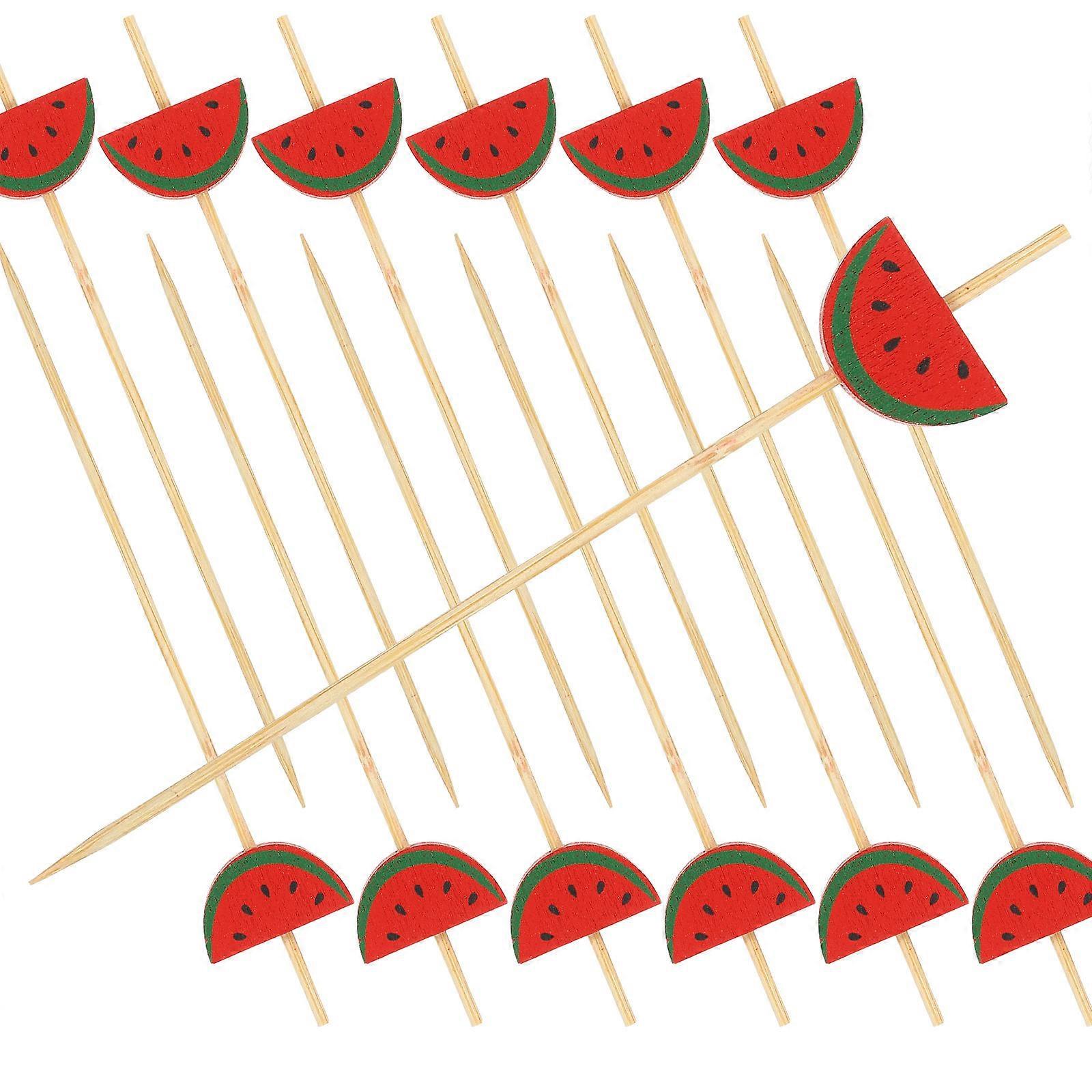 Convenient Food Picks 100Pcs Portable Fruit Picks Household Accessory 12Cm Red Safe To Use