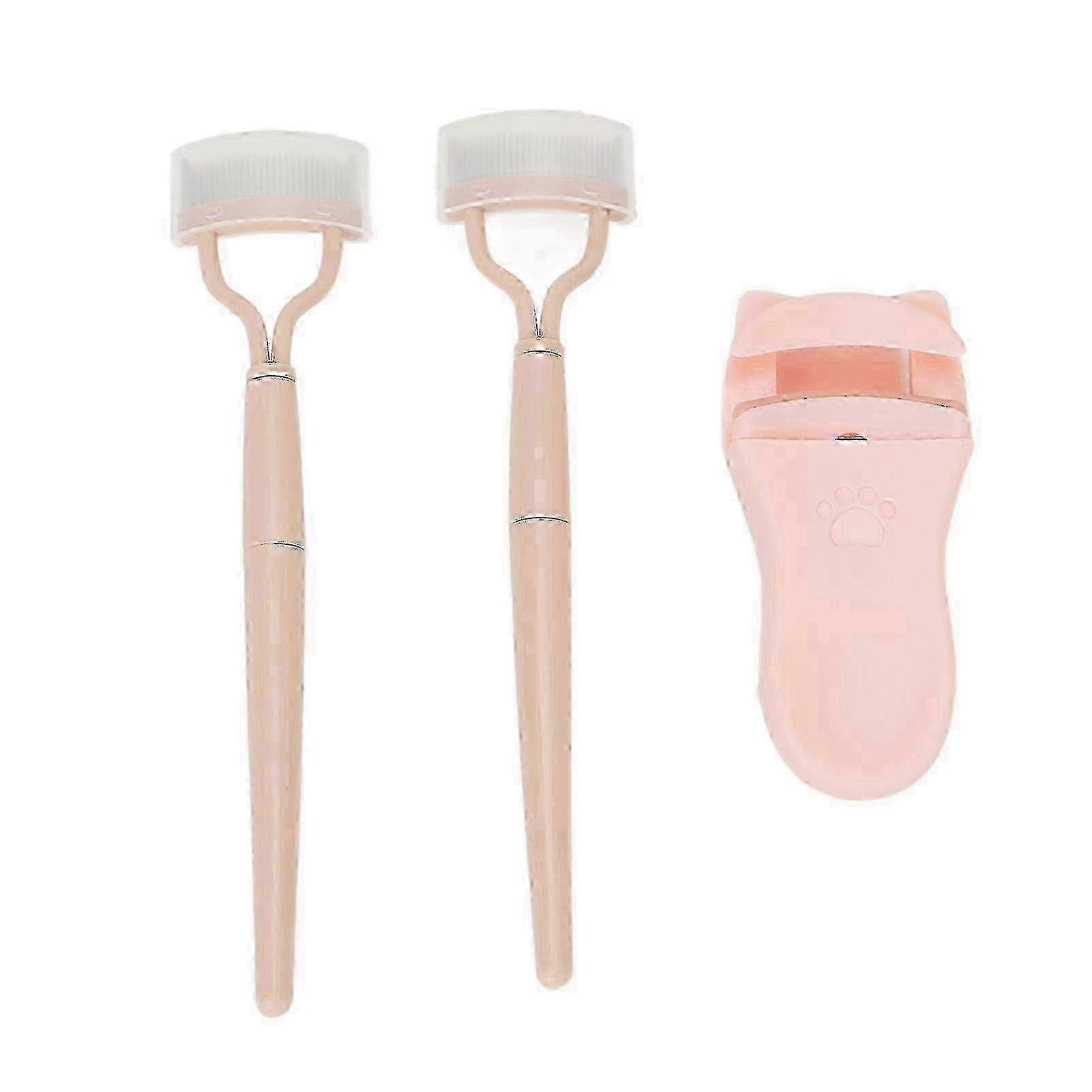 3PCS Cat Claw Eyelash Curlers Kit with Steel Combs - Partial Lasting Styling Tool for Perfectly Curled Lashes