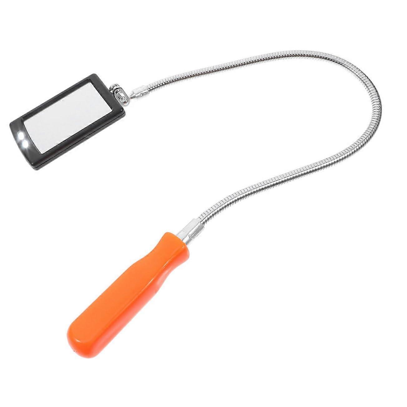 Stainless steel swivel LED inspection mirror