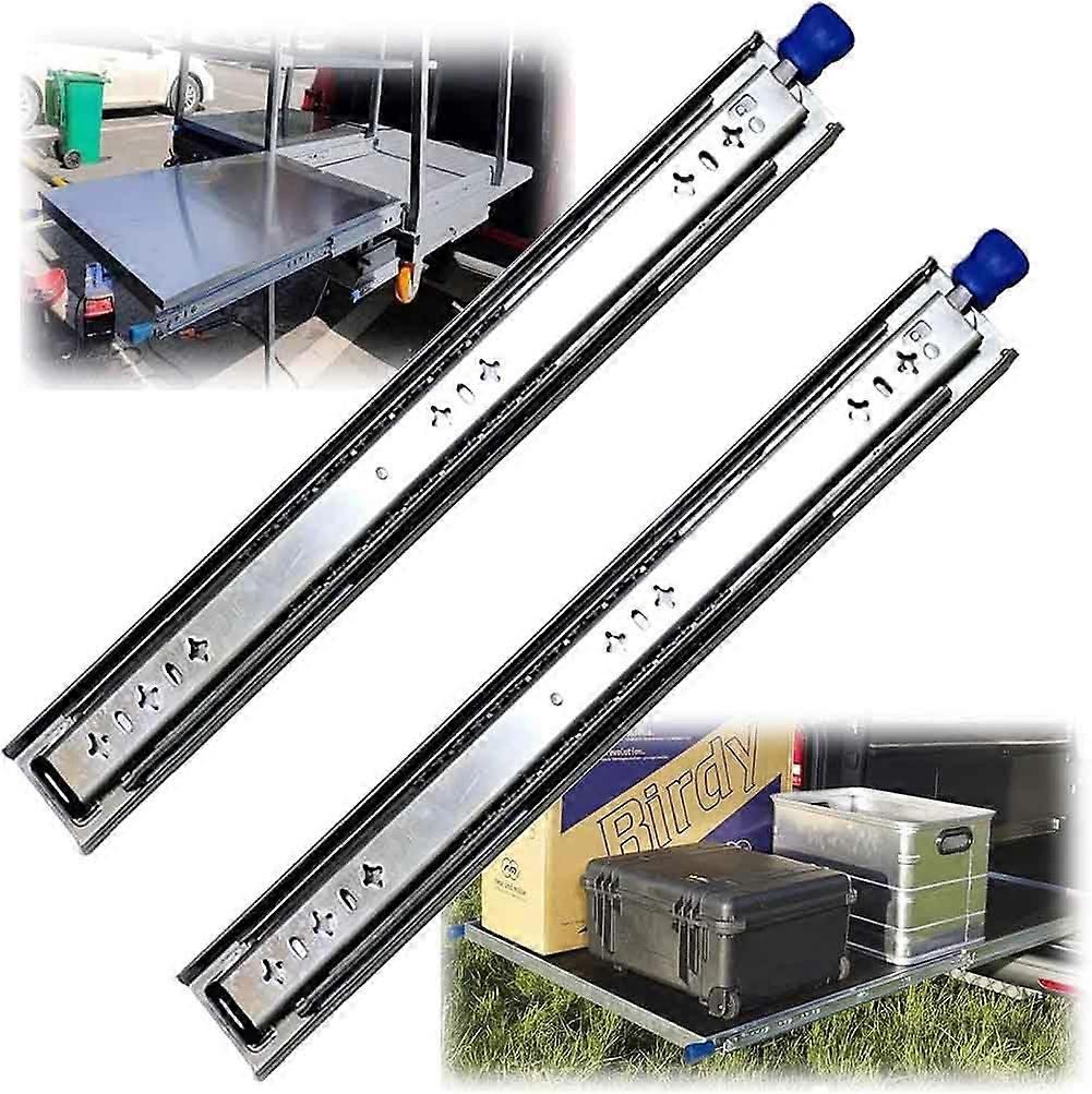 Drawer Runners 400mm to 1500mm Full Extension Soft Close Telescopic Ball Bearing Drawer Guides with Locking 1 Pair 24 Inch