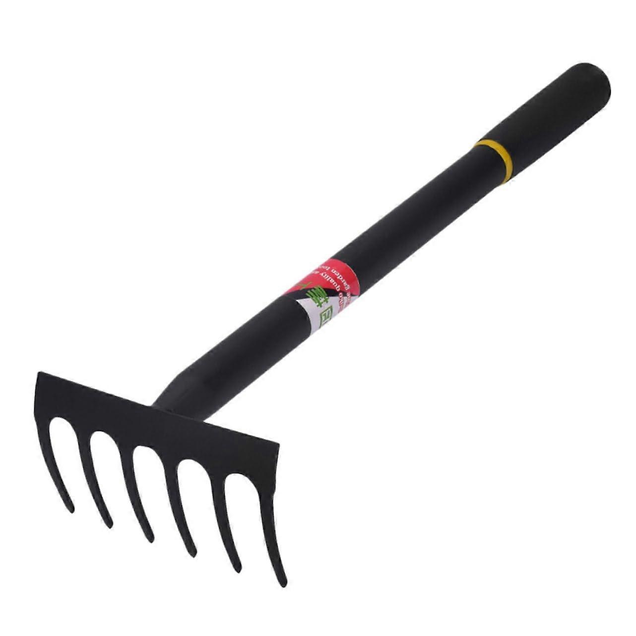 1 piece garden rake manganese steel with teeth hand tool for loosening, weeding, and cultivating small and tight spaces