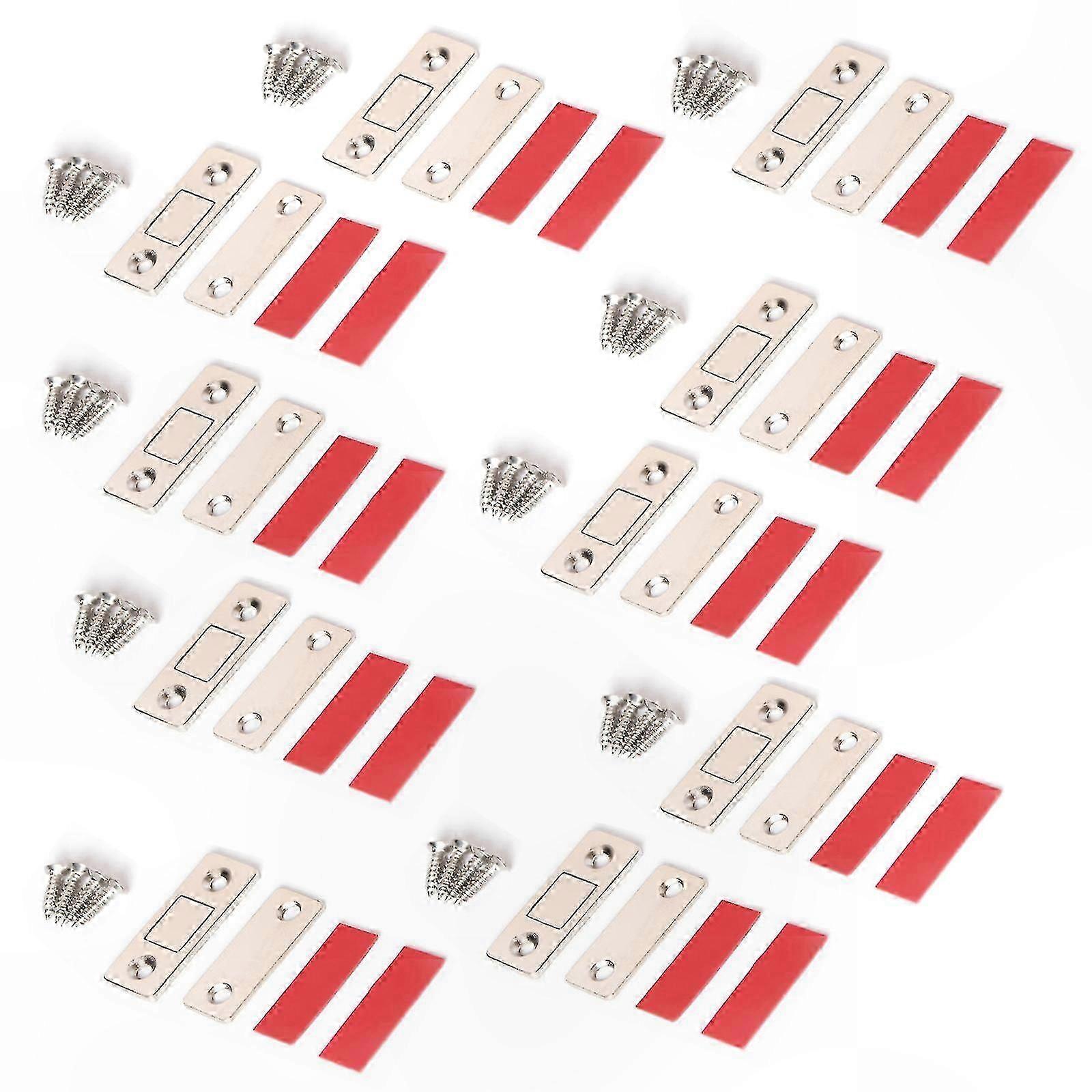 Magnetic Door Catch Set - 4 Pack Thin Design for Cabinets Drawers Closets