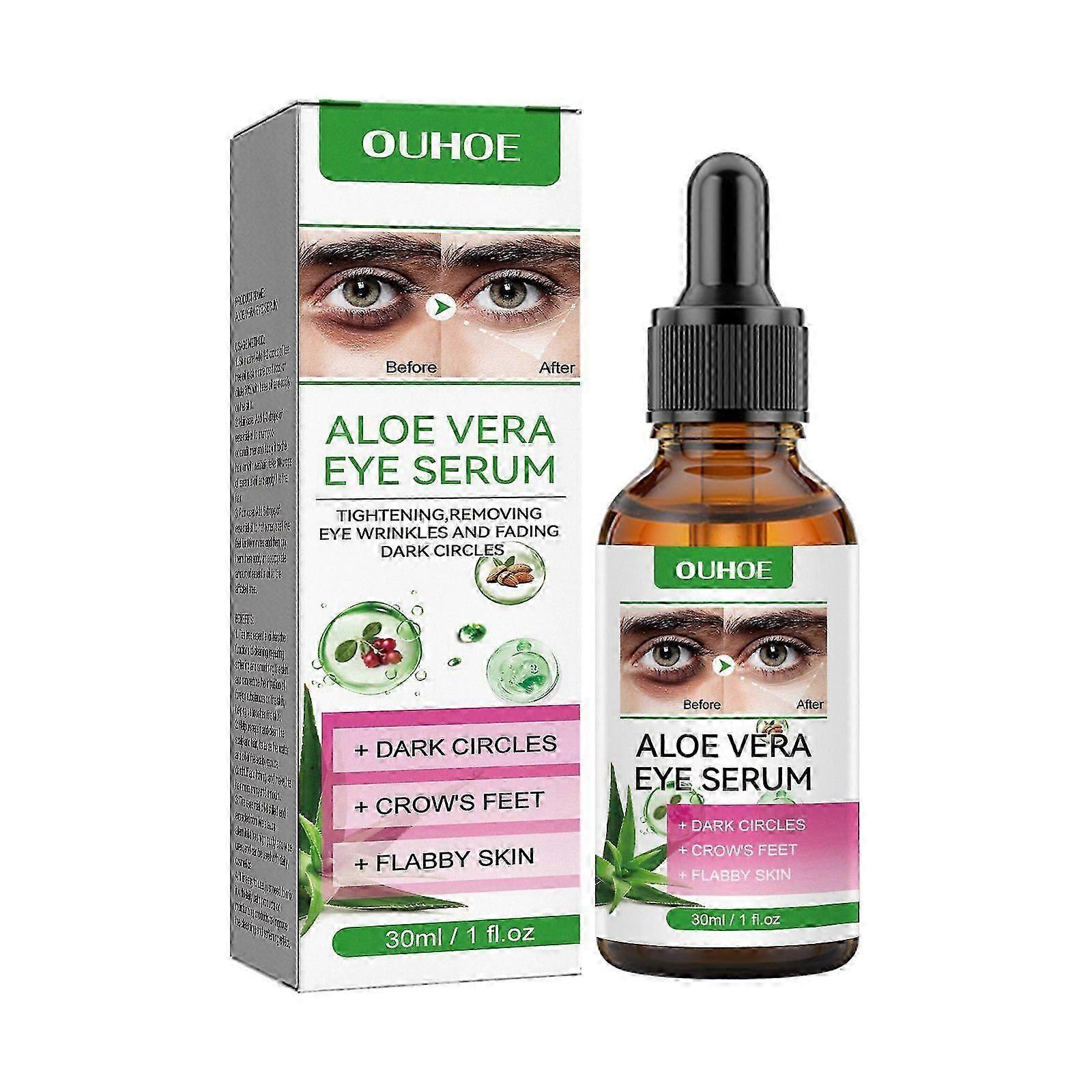 Sérum de soin pour les yeux - Réduit les cernes et les ridules, Essence hydratante à l’extrait d’aloès et de café, 30 ml