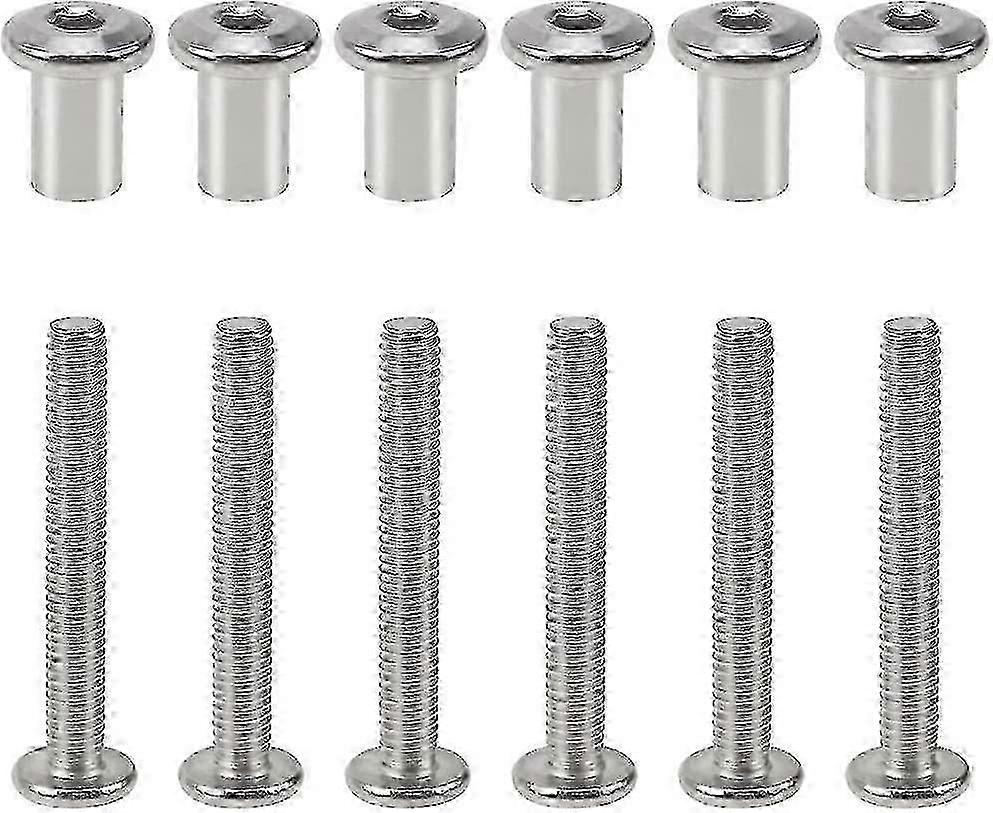 10pcs M6 x 50mm Threaded Furniture Connecting Screws for Hexagon Fixing Bolts
