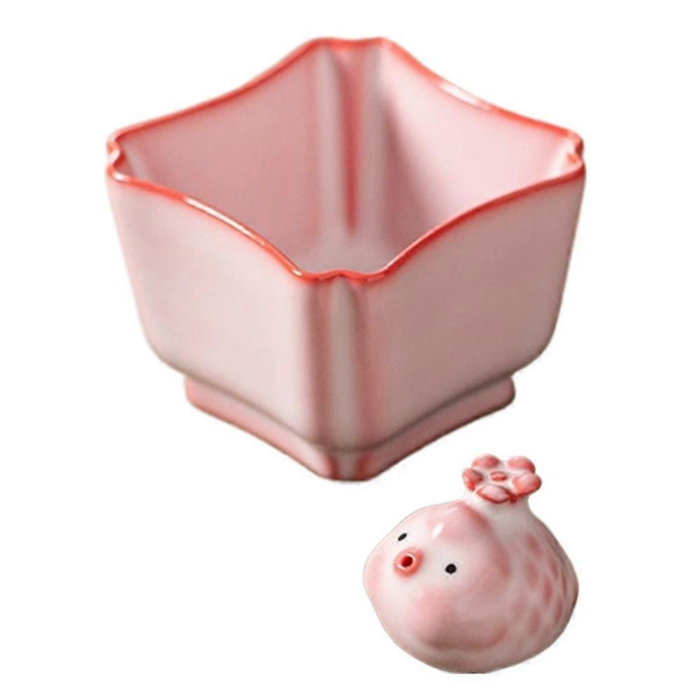 Pig fat lying flat pig will blow bubbles ru kiln tea cup master cup tasting cup