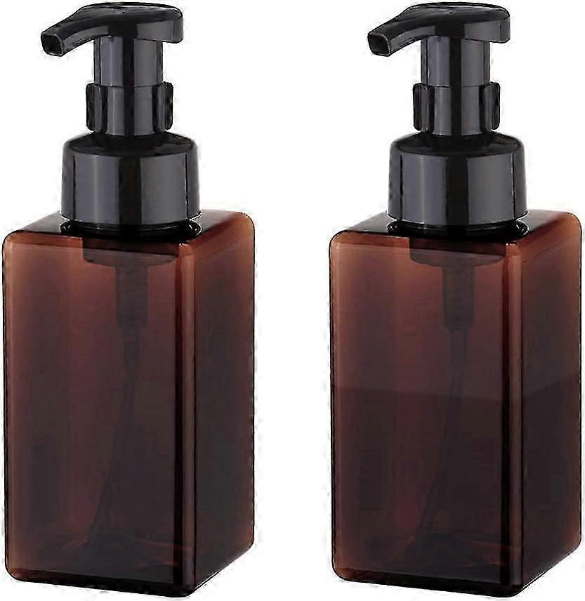 Foaming Soap Dispenser, 450ml (15oz)(2 pcs) (Brown)
