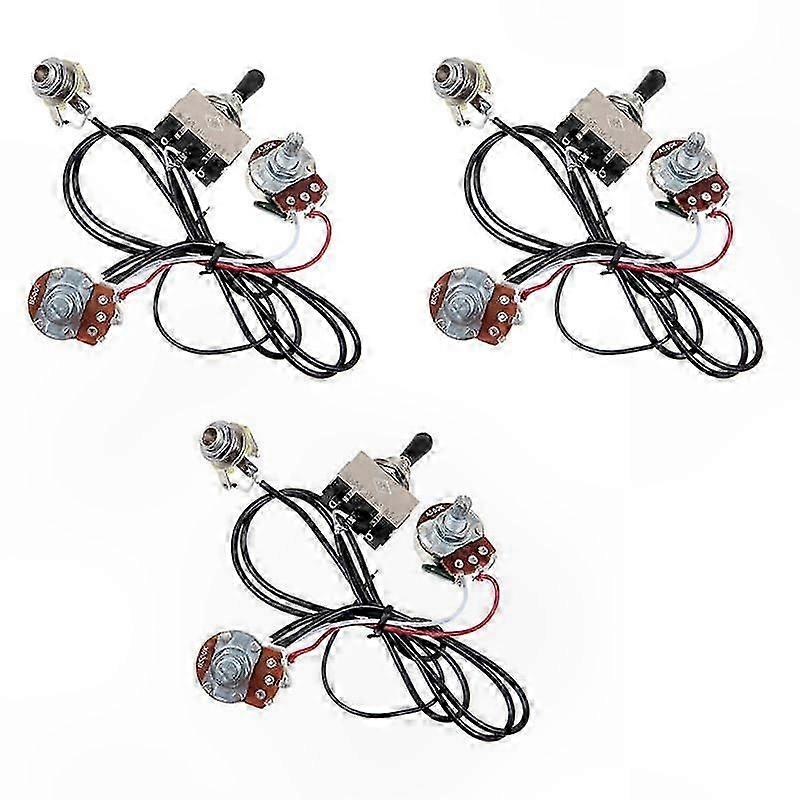 Pre-Wired Guitar Harness with Dual Pickups, 500K Pots, and 3-Way Toggle Switch