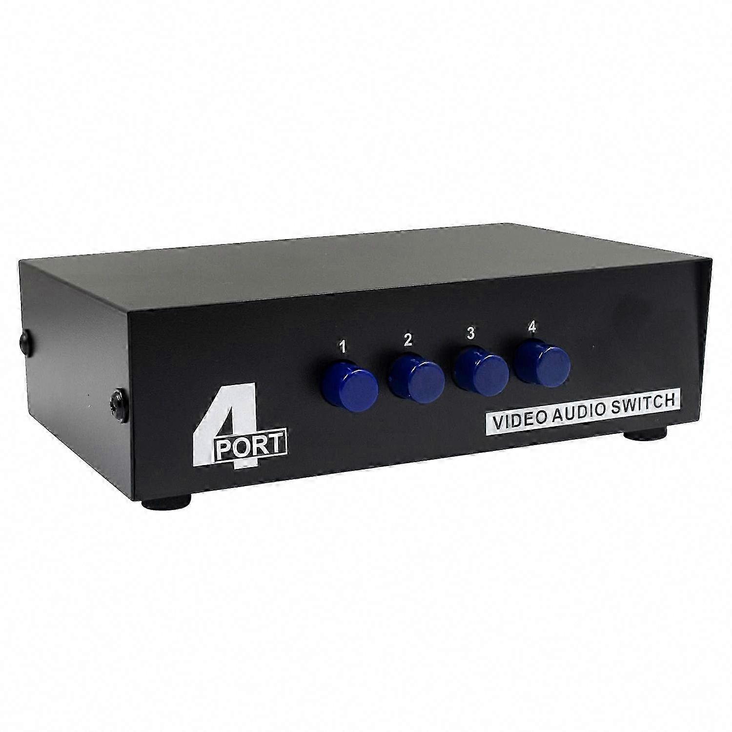 4 Port AV Switch RCA Switcher 4 in 1 Out Composite Video Audio Selector Box für DVD STB Spielekonsolen